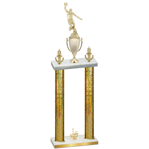 Double Gold Glacier First Place Basketball Trophy