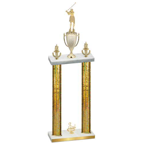 Double Gold Glacier Third Place Golf Trophy