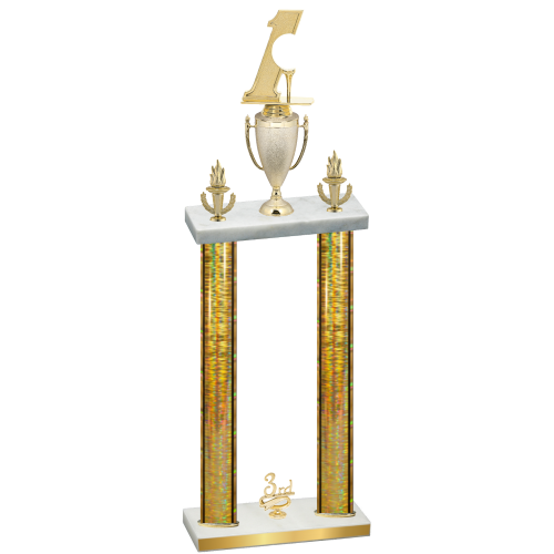Double Gold Glacier Third Place Golf Trophy