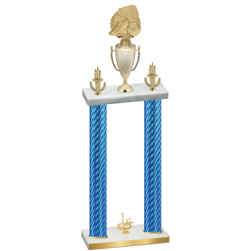 Double Blue Carbon Fiber First Place Soccer Trophy