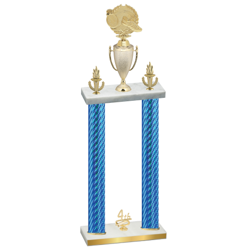 Double Blue Carbon Fiber Fourth Place Running Trophy