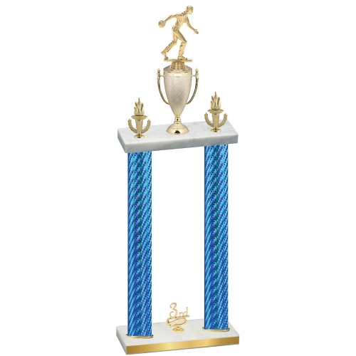 Double Blue Carbon Fiber Third Place Bowling Trophy