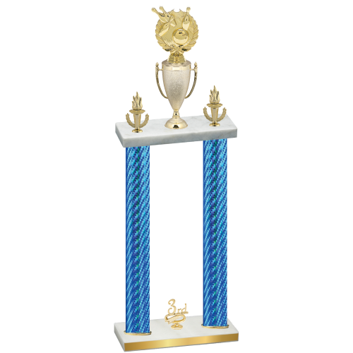 Double Blue Carbon Fiber Third Place Bowling Trophy