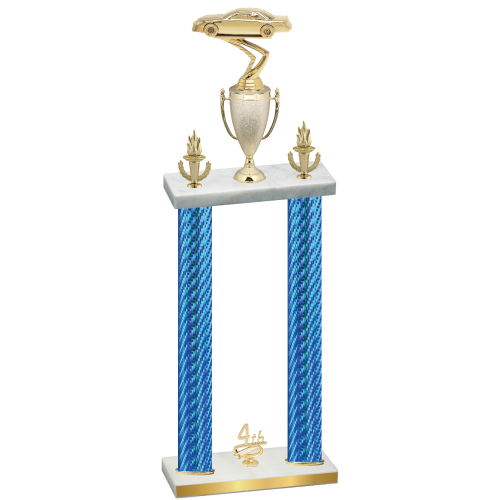 Double Blue Carbon Fiber Fourth Place Cars Trophy
