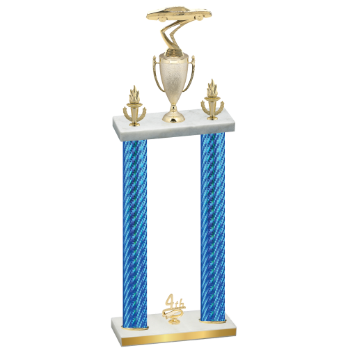 Double Blue Carbon Fiber Fourth Place Cars Trophy