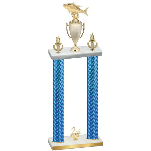 Double Blue Carbon Fiber Second Place Fishing Trophy