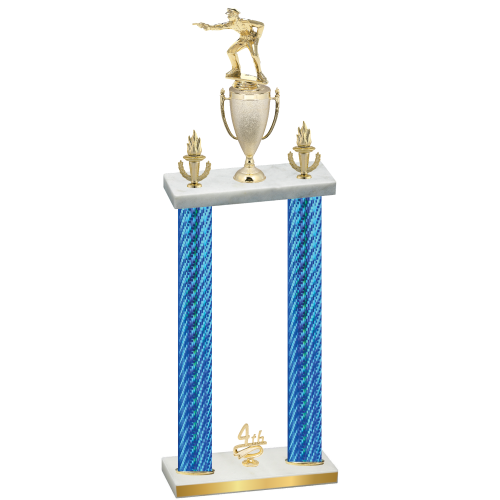 Double Blue Carbon Fiber Fourth Place Shooter Trophy