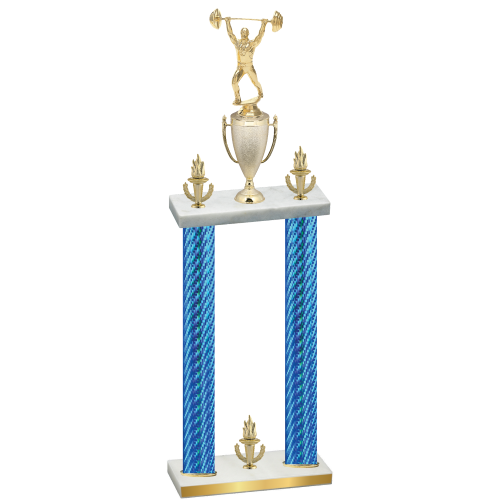 Double Blue Carbon Fiber Victory Weights Trophy