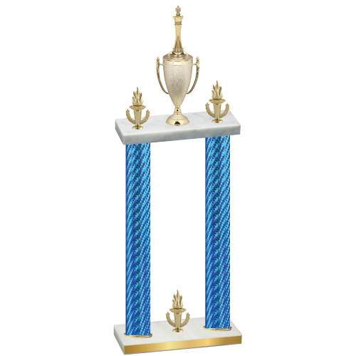 Double Blue Carbon Fiber Victory Chess Trophy