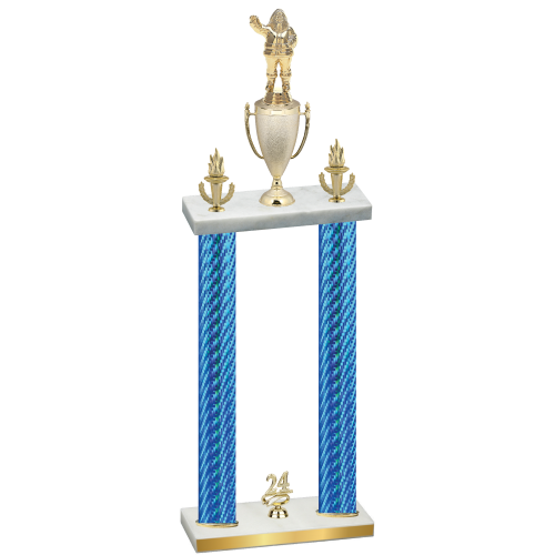 Double Blue Carbon Fiber Year Holiday Trophy