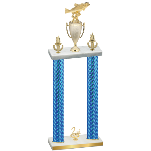 Double Blue Carbon Fiber Second Place Fishing Trophy