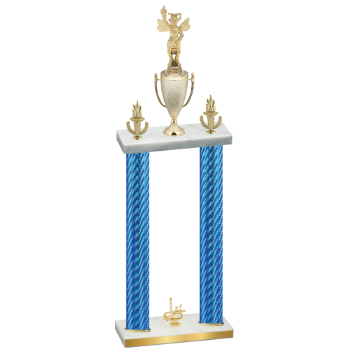 Double Blue Carbon Fiber First Place Academics Trophy