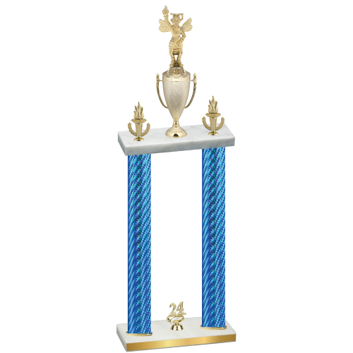 Double Blue Carbon Fiber Year Academics Trophy