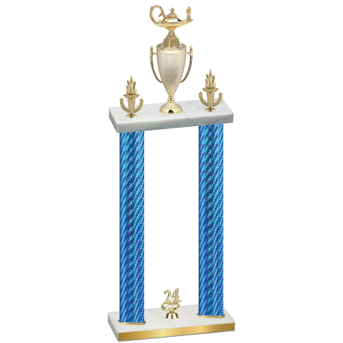 Double Blue Carbon Fiber Year Academics Trophy