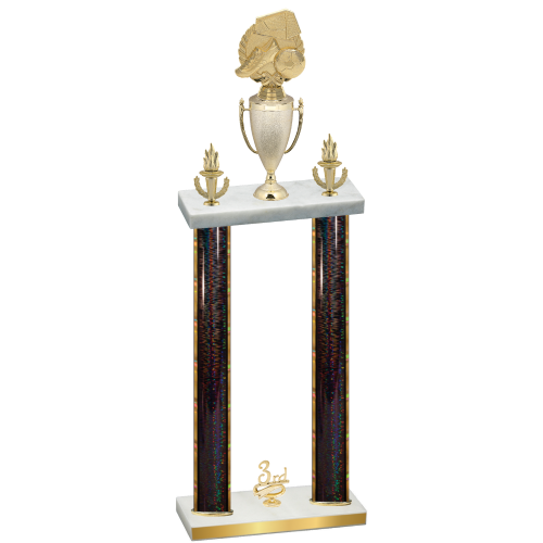 Double Black Glacier Third Place Soccer Trophy