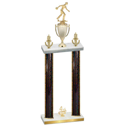 Double Black Glacier Fourth Place Bowling Trophy