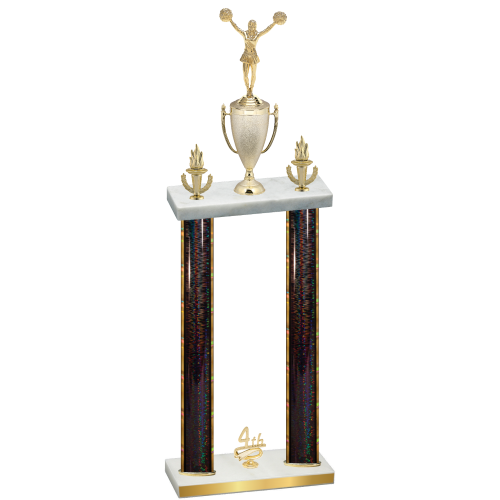 Double Black Glacier Fourth Place Cheerleading Trophy