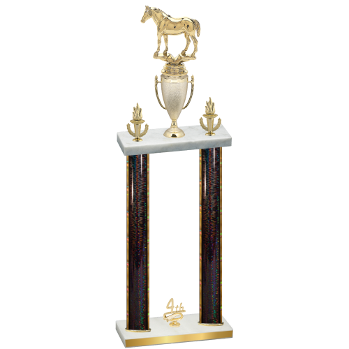 Double Black Glacier Fourth Place Horses Trophy