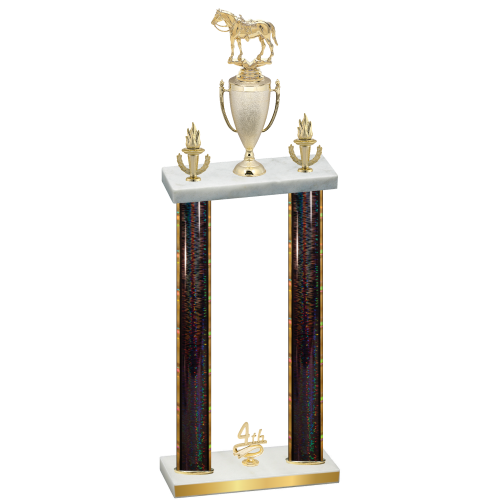 Double Black Glacier Fourth Place Horses Trophy