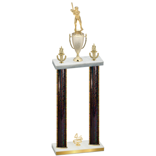 Double Black Glacier Fourth Place Baseball Trophy