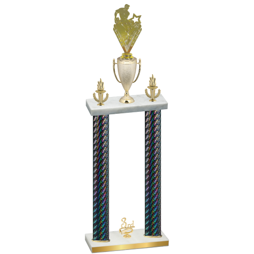 Double Black Carbon Fiber Third Place Rugby Trophy