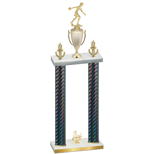 Double Black Carbon Fiber Third Place Bowling Trophy