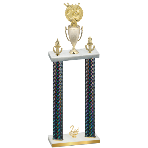Double Black Carbon Fiber Second Place Bowling Trophy
