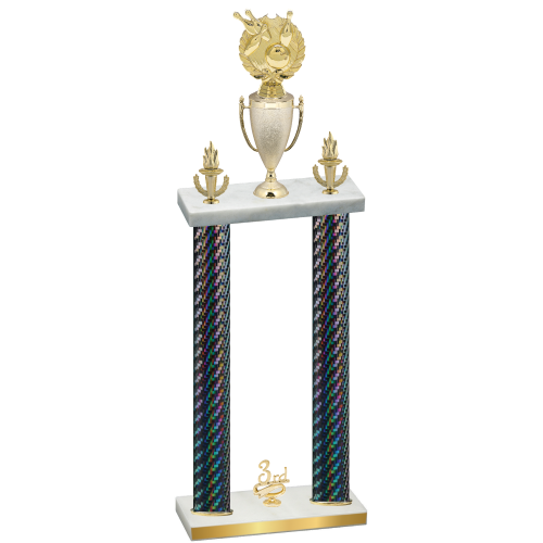 Double Black Carbon Fiber Third Place Bowling Trophy