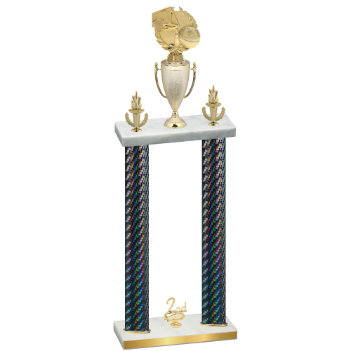 Double Black Carbon Fiber Second Place Basketball Trophy
