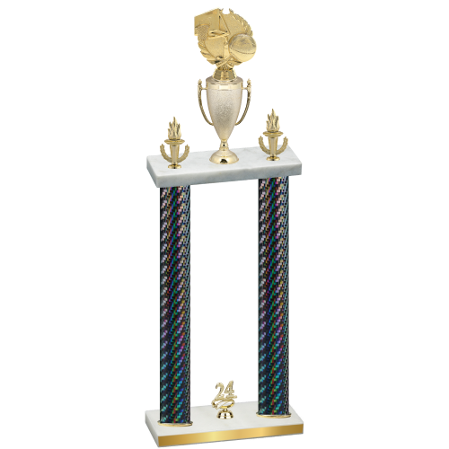 Double Black Carbon Fiber Year Basketball Trophy