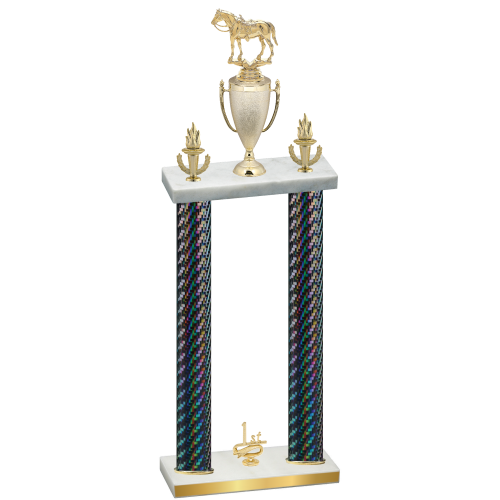 Double Black Carbon Fiber First Place Horses Trophy