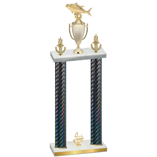Double Black Carbon Fiber Fourth Place Fishing Trophy