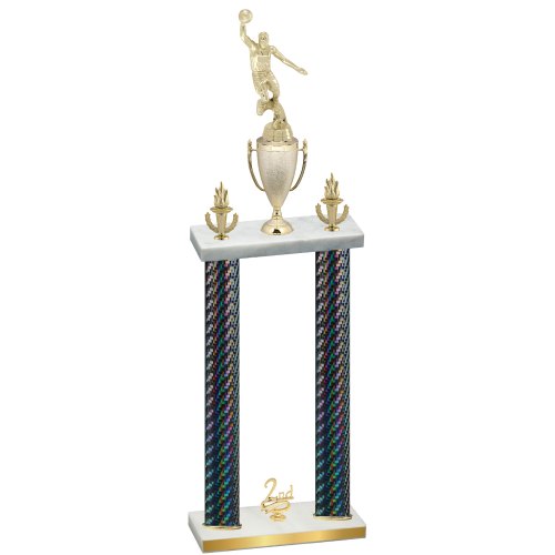 Double Black Carbon Fiber Second Place Basketball Trophy