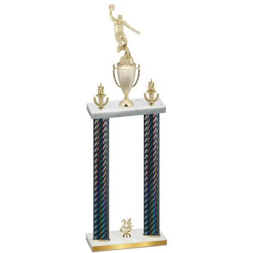 Double Black Carbon Fiber Year Basketball Trophy