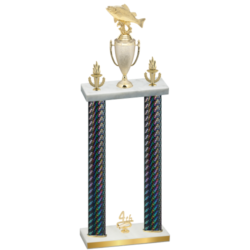 Double Black Carbon Fiber Fourth Place Fishing Trophy