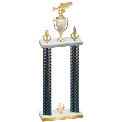 Double Black Carbon Fiber Fourth Place Fishing Trophy