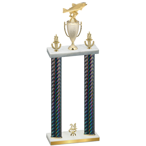 Double Black Carbon Fiber Year Fishing Trophy