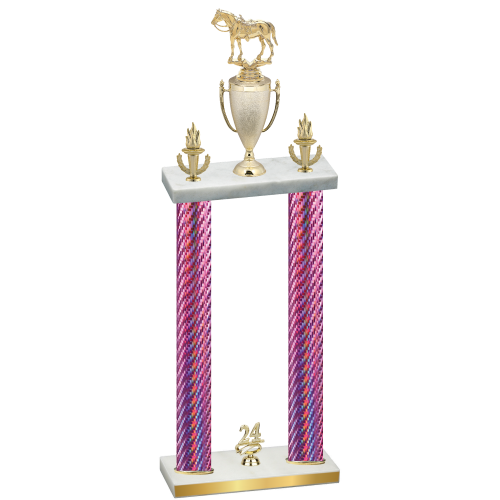 Double Pink Carbon Fiber Year Horses Trophy