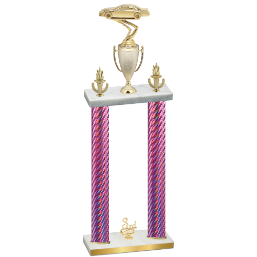 Double Pink Carbon Fiber Third Place Cars Trophy
