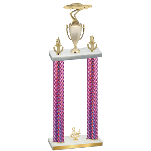 Double Pink Carbon Fiber Third Place Cars Trophy