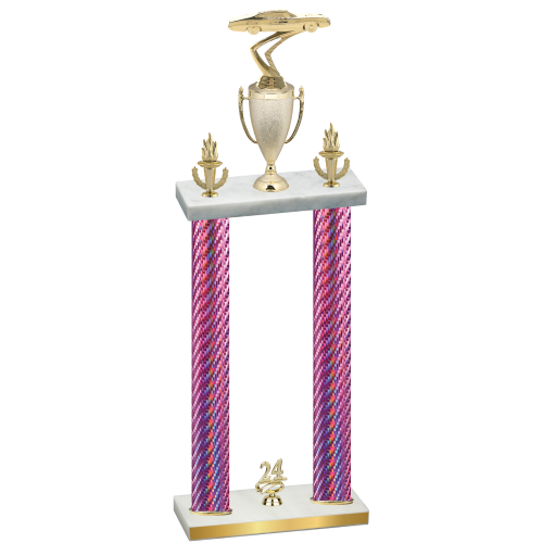 Double Pink Carbon Fiber Year Cars Trophy