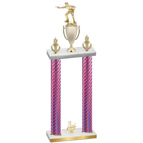Double Pink Carbon Fiber Third Place Shooter Trophy