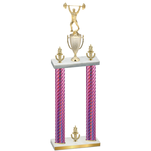 Double Pink Carbon Fiber Victory Weights Trophy