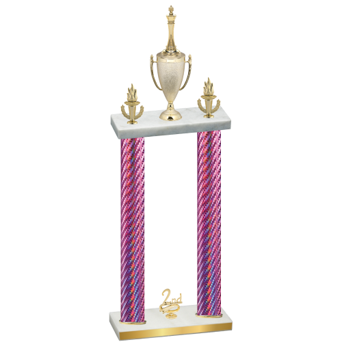 Double Pink Carbon Fiber Second Place Chess Trophy