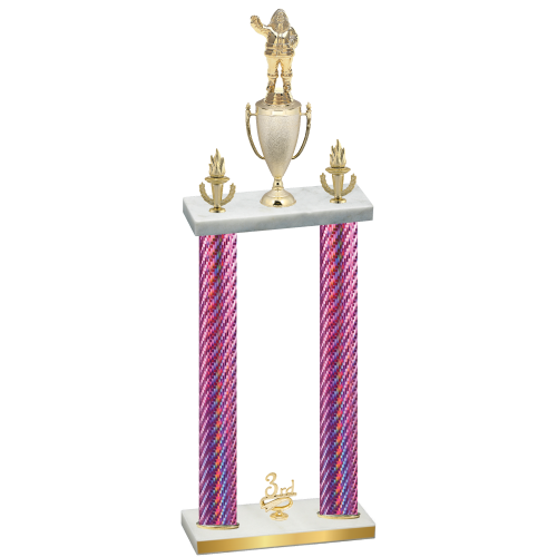 Double Pink Carbon Fiber Third Place Holiday Trophy