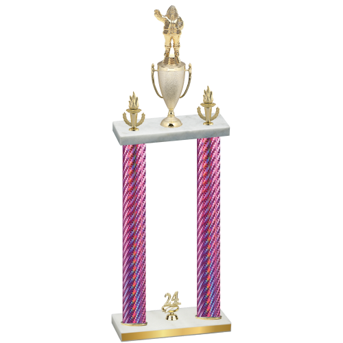 Double Pink Carbon Fiber Year Holiday Trophy