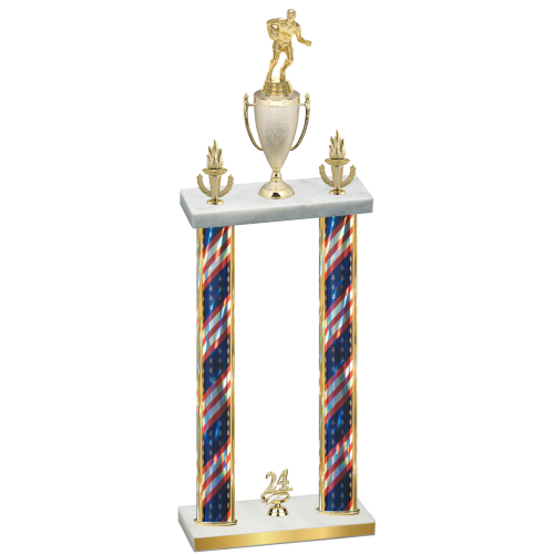 Double Flag USA Year Rugby Trophy