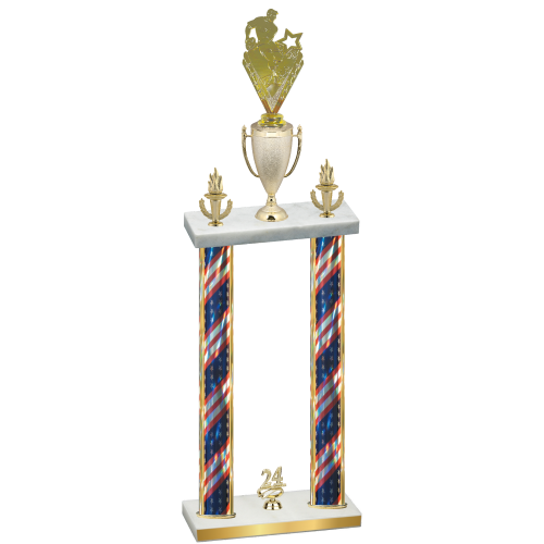 Double Flag USA Year Rugby Trophy