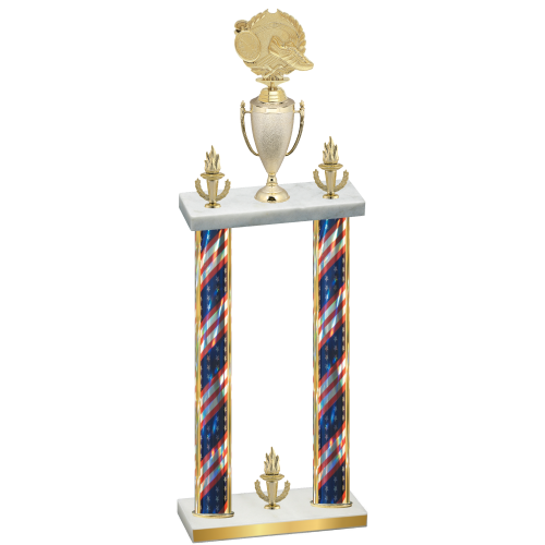 Double Flag USA Victory Running Trophy