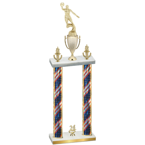 Double Flag USA Year Basketball Trophy